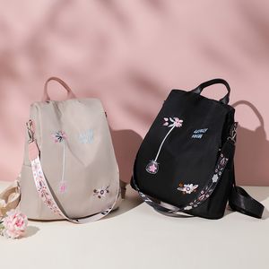 atacado bolsa de ombro feminina 3 cores ao ar livre luz suave lazer mochila de viagem diária Joker Oxford mochilas de estudante este ano popular bolsa bordada 944 #