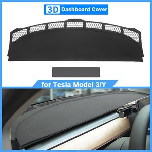 För Tesla Model 3 Y Dashboard Protection Cover Non-Slip Sun Shade Dash Board Mats Nubuck läder Sunshade Pads Car Interior Access2830
