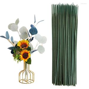 Decorative Flowers 100pcs Green Floral Wire For Artificial Making High Quality Stem Fix Flower Stems DIY Wedding Bouquets