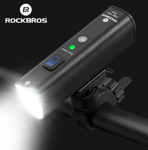 Bike Lights ROCKBROS 1000Lumen Light Smart Vibration Sensing Lamp 5Modes Bicycle Headlight LED Flashlight Lantern Accessories 230907