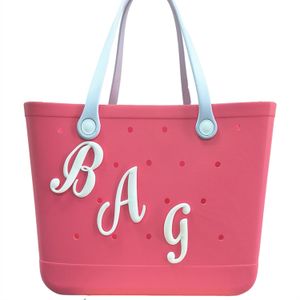 Parti di scarpe Accessori Lettere Ciondoli per borsa Bogg Scritte decorative Alfabeto 3D Personalizza Fai da te Tote da spiaggia in gomma Consegna a goccia Otfht