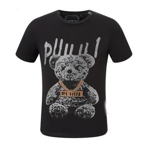 Heta Phillip Plain Men t Shirts Designer PP Skull Diamond T Shirt Kort ärm Dollar Bear Tiger Brand Tee High Quality Skulls T Shirt Tops PQ2154