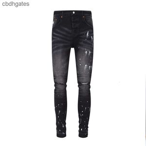 Demin Jeans Herrenmode Jean 2023 Amiirii American High Purple Street Black Paint Live Brand