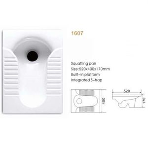 Squatting Pan W C Toalett 1607 Andra byggnadsmaterial Keramiska badrum Sanitär Ware295L