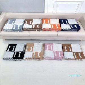 2023-Luxury Cashmere Woolen Blanket Sofa Single Letter Blanket Winter Towel Quilt Office Nap Air Conditioning Blankets