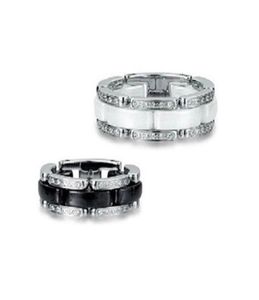 Neue Ankunft Marke Schmuck Boutique Hohe Qualität Frauen039s Ring schwarz und weiß keramik diamant ring ring schwanz ringe schmuck57641502739319