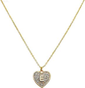 Ожерелья с подвесками Jasimkiss Изысканное позолоченное ожерелье с подвеской в форме буквы и квадратного кристалла циркона в форме сердца, подходящее для женщин и девочек L230824