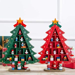 Noel Süslemeleri Yaratıcı Diy ahşap ağaç pencere mağazası alışveriş merkezi masaüstü ekran sahne süsleri tatil hediyeleri dekorasyon süsleri 230907