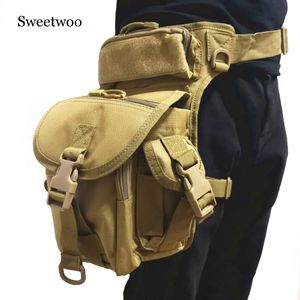 Sacos ao ar livre Militar Tactical Drop Leg Bag Ferramenta Fanny Coxa Pacote Caça Cintura Motocicleta Homens 1000D Packs 230907