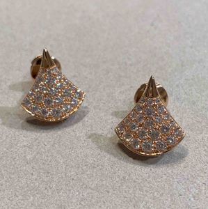 Luxury Quality Charm Stud Earring med diamant i 18K Rose Gold och Silver Plated Have Box Stamp PS7603B