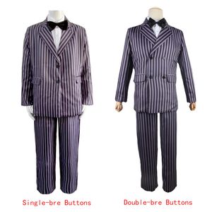 Tema onsdag Addams Costume Långärmad herrardräkt Party Uniform Gomez Cosplay Outfits Family Proms Halloween Dad's Costumes Cos 230907