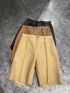 Pantaloni da donna Lunghezza al ginocchio in vera pelle da donna 2023 Moda autunno pelle di pecora stile corto