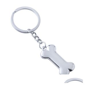 Chaveiros Lanyards Dog Bone Chaveiro Moda Liga Encantos Pet Pendent Tags Anel para Homens Mulheres Presente Carro Chaveiro Drop Entregar Dhgarden Dhptv