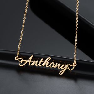 Charms Customized Handmade Charm Letter Necklaces Tiny Love Heart Name Necklaces Trendy Pendant For Women Jewelry Valentine's Day Gifts 230908