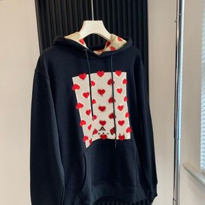 5A mens women love heart Embroidery hoodies Designer Premium Full Print Contrast Lazy Hooded Hoodie Oversize Versatile Sweatshirts CH pullover coats