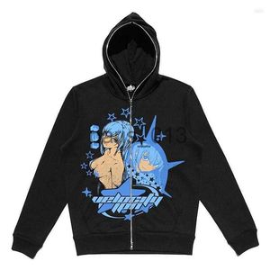 Moletons masculinos moletons moletons masculinos zip up hoodie anime y2k gráficos mulher goth moletom esporte casaco pulôver grunge gótico manga longa oversized jaqueta x0908