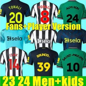 23 24 Newcastle Soccer Jerseys New Castle Bruno G. Joelinton Isak 2023 2024 NUFC Fans United Maximin Wilson Almiron Football Shirt Mens Kids