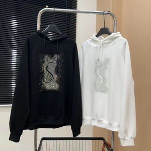 Tasarımcı Bayanlar Siyah ve Beyaz Hoodie Kızlar Sweatshirt Sıradan Mektup Baskı Sweatshirt Kadın Moda Uzun Kollu Gevşek Sokak Giyim Sonbahar Kış Bayanlar Jumper