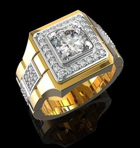 14 K Gold Weißer Diamantring für Herren Mode Bijoux Femme Schmuck Natürliche Edelsteine Bague Homme 2 Karat Diamantring Herren Y1124313305