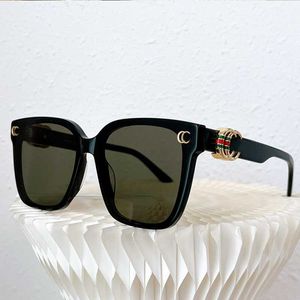 Överdimensionerad ram solglasögon fyrkantig kvinnors designer solglasögon lapptäcke färgben inlagd logotyp uv400 rektangulära modeglasögon occhiali da sole di design