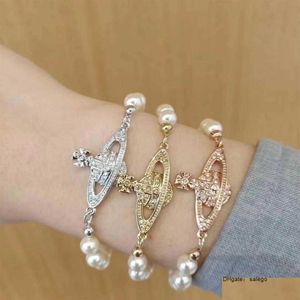 Armreif Vivian Armband Viviennewood Western Empress Dowager Classic Diamond Flat Pearl Roségold und Silber Drop Delivery Dhop9