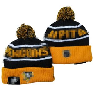 2023 Pittsburgh Hokey Beanie Kuzey Amerika Takım Yan Yama Kış Yün Spor Örgü Şapkas Kafa Kapakları