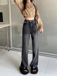 Womens Jeans Baggy Gray Women Pants Vintage Woman High Waist Streetwear Denim Korean Fashion Female Clothing Clothes