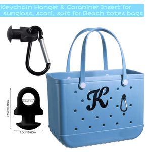 Sko delar tillbehör väska charm för bogg dekorativt tillägg infoga karabiner nycklar hållare set alfabet bokstäver och gummi tasshängare ota6o