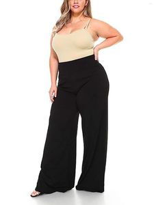 Calças 2023 plus size feminino wear elegante estilo solto tecido elástico casual