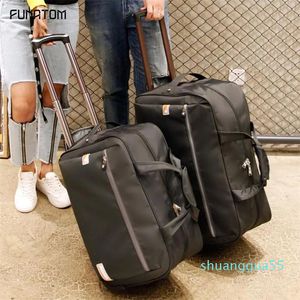 Duffel Bags Fashion Waterproof Oxford Trolley Travel Backpack Hand Luggage Suitcase On Wheels Unisex Rolling Duffle Bag