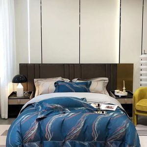 Conjuntos de cama Luxo Alta Precisão Cetim Brocade e 100S Algodão Egípcio Patchwork Set Jacquard Duveta Capa Cama Folha Fronha 230907