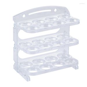 Förvaringsflaskor 3 lager kylskåp vikbart ägghållare utrymme sparar transparent arrangörslåda Hållbart kylbehållare