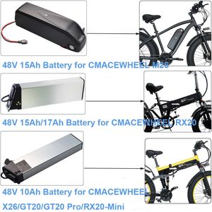 Batteria di ricambio per bici elettrica 48V 10Ah 15Ah 17Ah batterie pieghevoli Ebike per CMACEWHEEL M26 TP26 X26 GT20 Pro RX20 Mini Max
