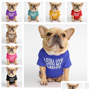 Cão vestuário roupas para animais de estimação cachorrinho algodão gola alta camiseta gato t camisa cães moda designs alfabeto roupas 12 cores drop entrega hom dhynt