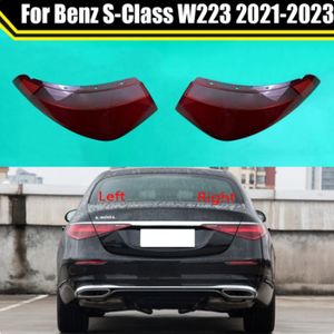 Bil Taillamp Case Lamp Light Lampshade för Benz S-Class W223 2021-2023 Lampcover Auto Bakskal TAILLJUSSMASKMASK