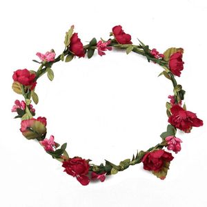 Bohemian Terylene Flower Wreath Garland Crown Festival Weddal Bridal Bridesmaid Floral Headband Huvudbonad Huvudstycke Tillbehör YD019 ZZ