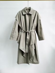 Toteme Trench Coat de algodão com gola de manga comprida para mulheres tamanho