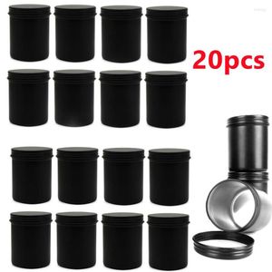 Storage Bottles 200ml Round Matte Black Metal Candle Jars Empty Containers Vessels Tin For Wax Melt Making Kit DIY247v