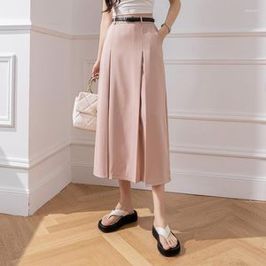 Skirts Ladies Elegant Fashion Large Hem Pleated Long Black Skirt Women Clothes Girls Korean Chic Casual Faldas Largas Py9121