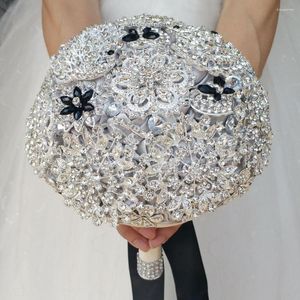 Flores de casamento luxo completo cristal buquês de noiva broche buquê para damas de honra noivas mariage flor corsage