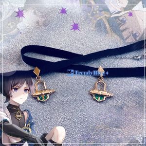 Choker Genshin Impact Scaramouche Cosplay Necklace Wanderer Kunikuzushi Balladeer Pendant Jewelry Accessories Gifts