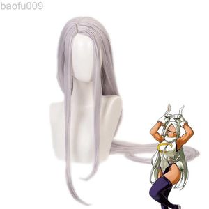 My Hero Academia Miruko Parrucca Cosplay Boku No Hero Academia Donna Lungo rettilineo Argento Parrucche resistenti al calore L220802263J