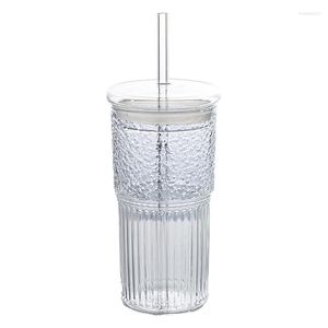 Wine Glasses Iced Coffee Drinking Milk Mug With Lids And Straws Cold Juice Cup Glass Tum-bler Mason Jar Mugs