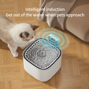 Kedi Kaseleri Besleyiciler 3L Otomatik Su Çeşmesi Akıllı Evcil Kediler İçme Dağıtıcı Şarj Modu Oto Sensör 230907 için