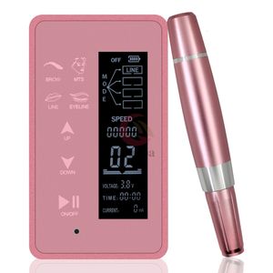 Macchina per tatuaggi Rosa Digitale PMU Pannello touch screen Dispositivo wireless multifunzione per sopracciglia in polvere Fornitura di eyeliner per labbra 230907