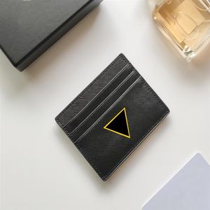whole fashion black ID credit Card Holders woman mini wallet leather men Designer pure color Double sided261v