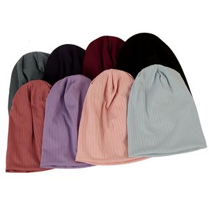 Breda randhattar hink geebro16 färg kvinnor vår höst ränder beanie mode stretch ribbed slouchy caps damer kvinnliga stickade skallies bonnets hatt 230907