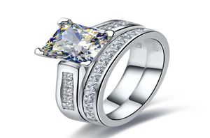 Обручальные кольца TRS102 Роскошное качество 2 карата принцессы огранки NSCD Синтетический драгоценный камень Обручальное кольцо для женщин Свадебные S1810168063412