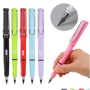 Pencils 12 Colors Writing Pencil No Ink Novelty Hb Eternal Sketch Ding Office And School Supplies Stationery Drop Delivery B Dhgarden Dhzkj