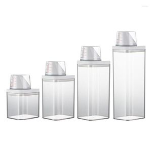 Bottiglie di stoccaggio 4 dimensioni Trasparente Dispenser di detersivo Contenitore per bucato Organizzatore di polvere Scatola di liquidi di grande capacità per stanza